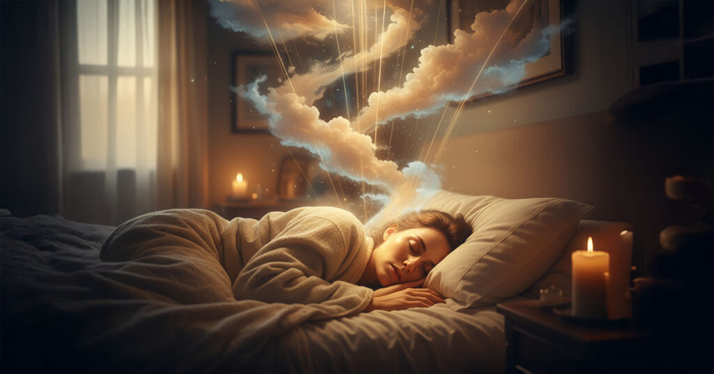Person sleeping peacefully representing how God speaks through dreams and divine communication